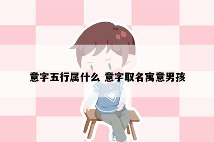 意字五行属什么 意字取名寓意男孩
