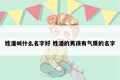 姓潘叫什么名字好 姓潘的男孩有气质的名字