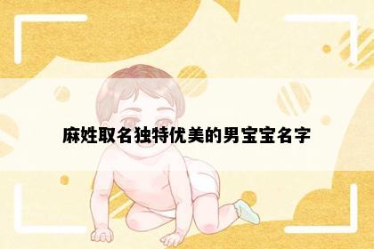 麻姓取名独特优美的男宝宝名字