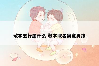 敬字五行属什么 敬字取名寓意男孩