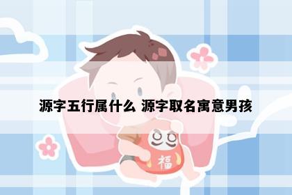 源字五行属什么 源字取名寓意男孩