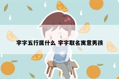 宇字五行属什么 宇字取名寓意男孩