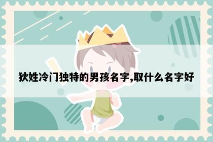 狄姓冷门独特的男孩名字,取什么名字好