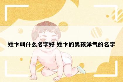 姓卞叫什么名字好 姓卞的男孩洋气的名字