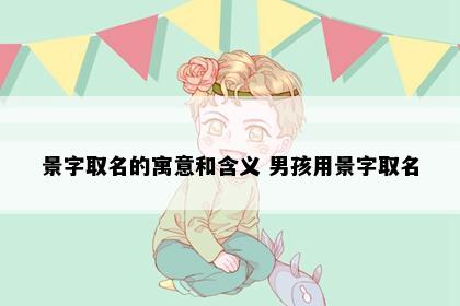 景字取名的寓意和含义 男孩用景字取名