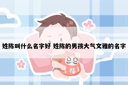 姓陈叫什么名字好 姓陈的男孩大气文雅的名字