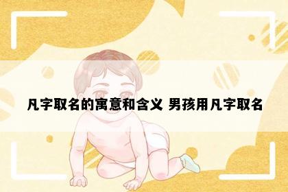凡字取名的寓意和含义 男孩用凡字取名