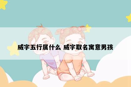 威字五行属什么 威字取名寓意男孩