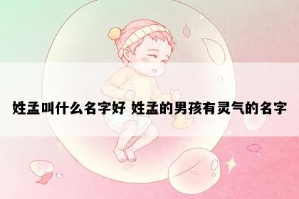 姓孟叫什么名字好 姓孟的男孩有灵气的名字