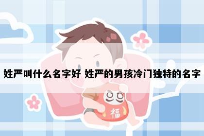 姓严叫什么名字好 姓严的男孩冷门独特的名字