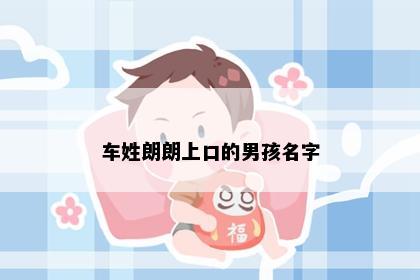 车姓朗朗上口的男孩名字