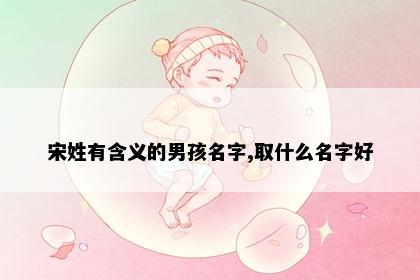 宋姓有含义的男孩名字,取什么名字好