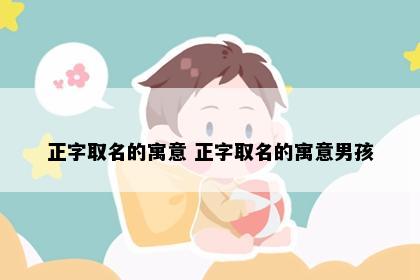 正字取名的寓意 正字取名的寓意男孩