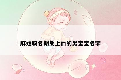 麻姓取名朗朗上口的男宝宝名字
