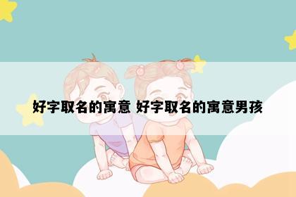 好字取名的寓意 好字取名的寓意男孩