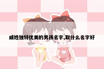 戚姓独特优美的男孩名字,取什么名字好