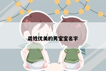 裘姓优美的男宝宝名字