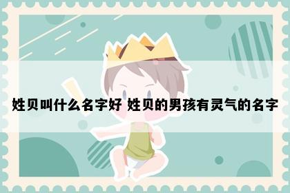 姓贝叫什么名字好 姓贝的男孩有灵气的名字