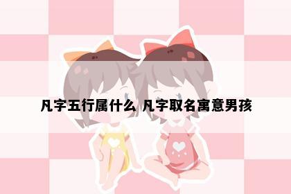 凡字五行属什么 凡字取名寓意男孩