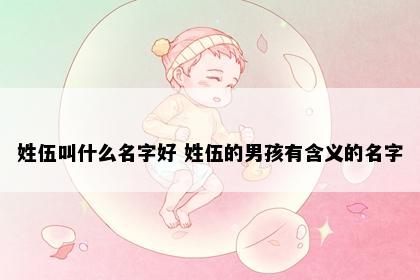 姓伍叫什么名字好 姓伍的男孩有含义的名字