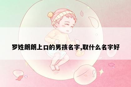 罗姓朗朗上口的男孩名字,取什么名字好
