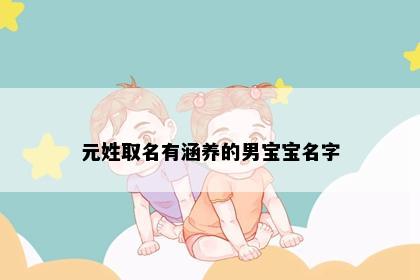 元姓取名有涵养的男宝宝名字