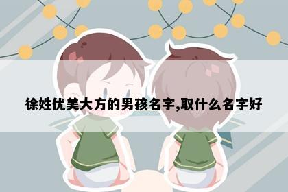 徐姓优美大方的男孩名字,取什么名字好