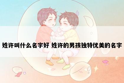 姓许叫什么名字好 姓许的男孩独特优美的名字