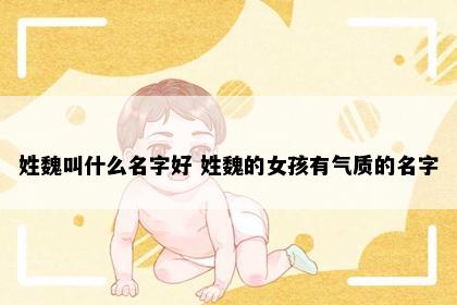 姓魏叫什么名字好 姓魏的女孩有气质的名字
