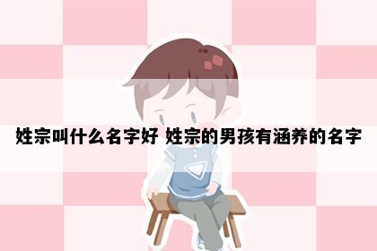 姓宗叫什么名字好 姓宗的男孩有涵养的名字