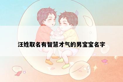 汪姓取名有智慧才气的男宝宝名字