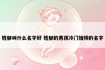 姓郁叫什么名字好 姓郁的男孩冷门独特的名字
