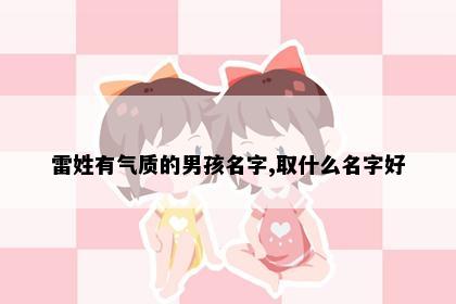 雷姓有气质的男孩名字,取什么名字好