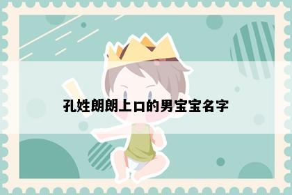 孔姓朗朗上口的男宝宝名字