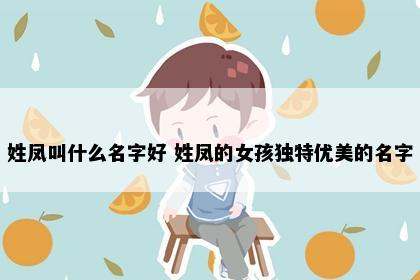 姓凤叫什么名字好 姓凤的女孩独特优美的名字