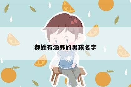 郝姓有涵养的男孩名字