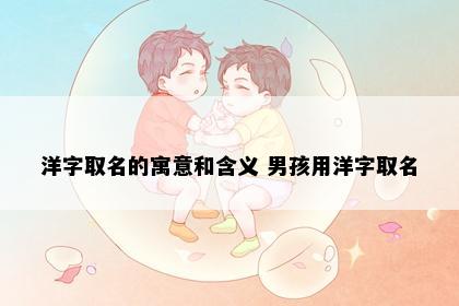 洋字取名的寓意和含义 男孩用洋字取名