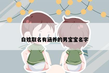 白姓取名有涵养的男宝宝名字