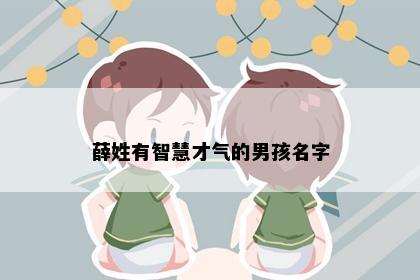 薛姓有智慧才气的男孩名字