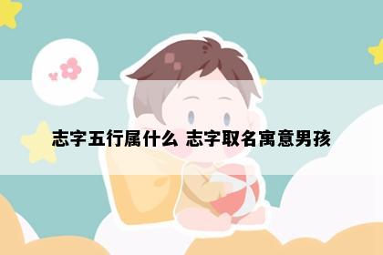 志字五行属什么 志字取名寓意男孩