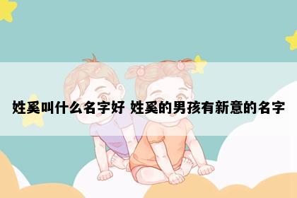 姓奚叫什么名字好 姓奚的男孩有新意的名字