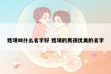 姓项叫什么名字好 姓项的男孩优美的名字
