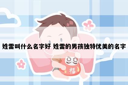 姓雷叫什么名字好 姓雷的男孩独特优美的名字