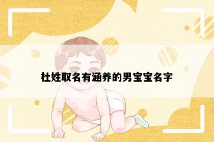 杜姓取名有涵养的男宝宝名字