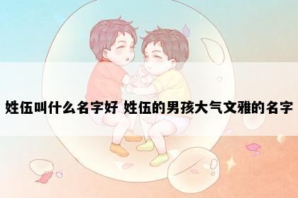 姓伍叫什么名字好 姓伍的男孩大气文雅的名字