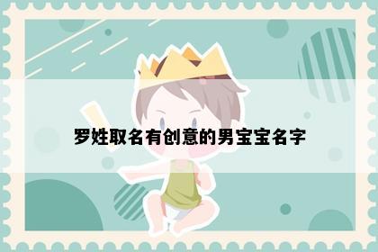 罗姓取名有创意的男宝宝名字