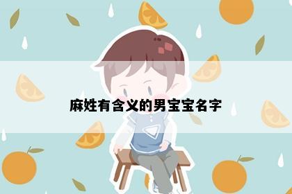 麻姓有含义的男宝宝名字