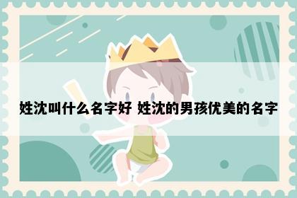 姓沈叫什么名字好 姓沈的男孩优美的名字