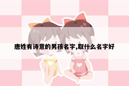 唐姓有诗意的男孩名字,取什么名字好