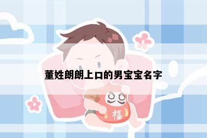 董姓朗朗上口的男宝宝名字